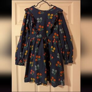 Mini Boden Long Sleeve Ruffle Floral Dress